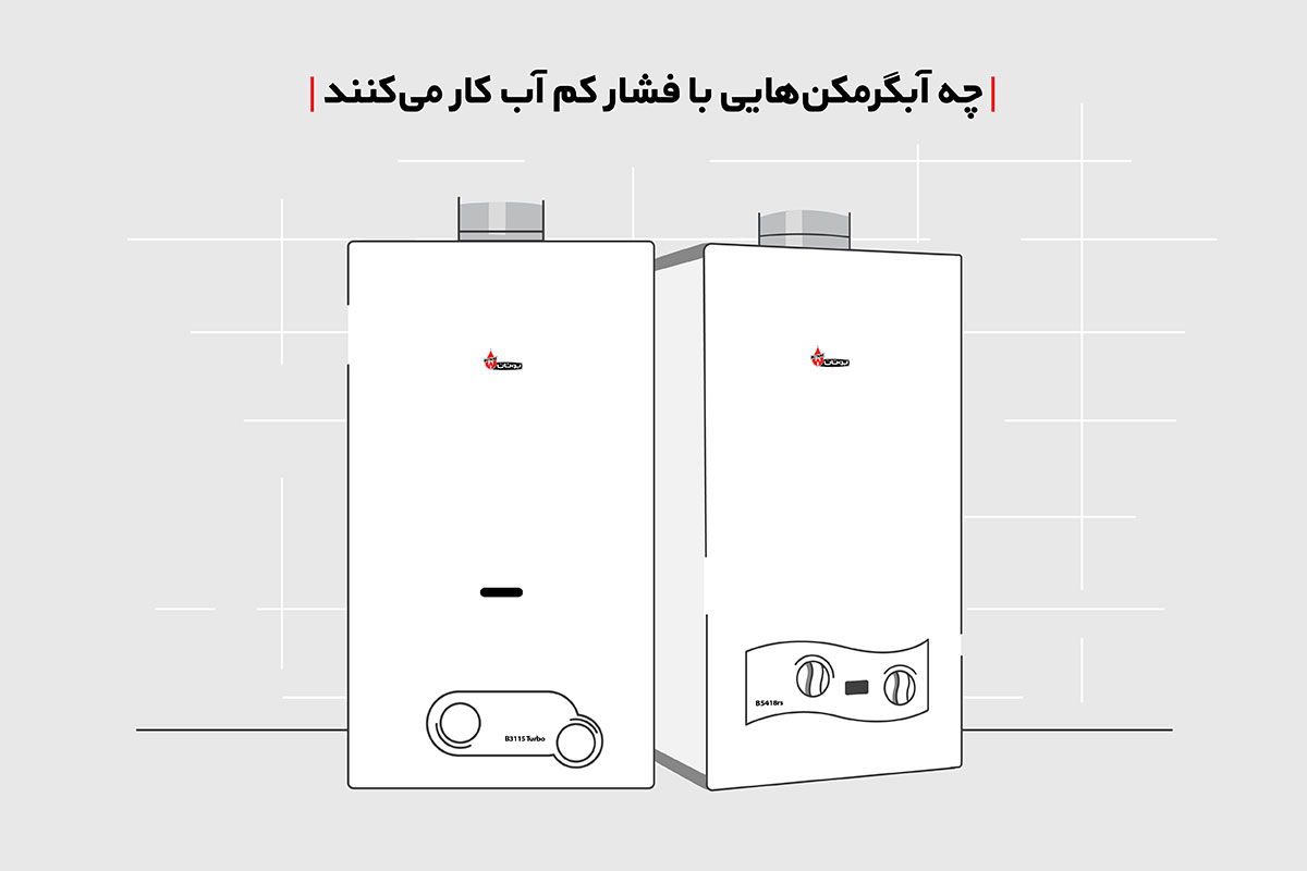 چه آبگرمکن‌هایی با فشار کم آب کار می‌کنند؟